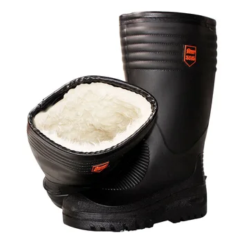 Invierno botas de lluvia de algodón caliente de lluvia zapatos de los hombres de alta barril de agua zapatos botas de agua más fur zapatos de goma botas de los hombres
