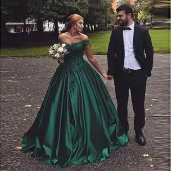 Nueva llegada de la Noche Dresse Formal de noiva vestido sereia de color verde oscuro de satén fiesta de graduación traje de fiesta vestido de bola barato vestido de encaje
