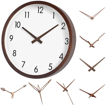 Nogal de madera maciza reloj de pared puntero reloj de pared accesorios 12/14 pulgadas de BRICOLAJE creativo reloj de hora del reloj partes de la mano