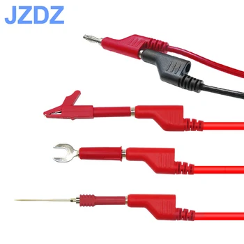 JZDZ conector tipo Banana de 4 mm con conector tipo Banana de los cables de Prueba del Multímetro Kit de Electrónica de la sonda de Prueba de accesorios pinza de conexión en forma de U plug JT8002