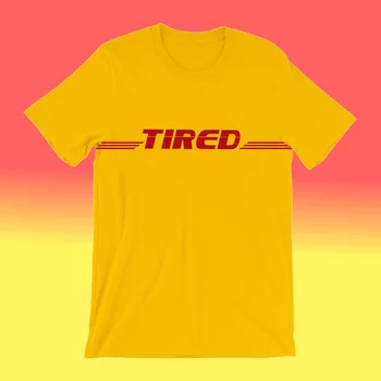 Kuakuayu HJN Cansado de DHL Inspirado Funny T-Shirt Unisex Tumblr Moda Amarillo Camiseta Camisa Estética Grunge