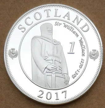 Bañado En Plata De William Wallace 2017 Escocés Cresta De La Moneda Conmemorativa De La Insignia De La Medalla De Souvenirs De La Fiesta De Las Artes De Regalos Tienda De Regalos