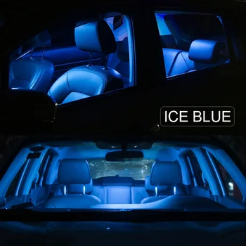 10pcs Hielo Azul, Blanco, Libre de Errores Coche Bombillas de LED de Interior Lectura de la Cúpula Kit de Luz Para 2007-2016 Fiat bravo 2 II MK2 Espejo de la Luz
