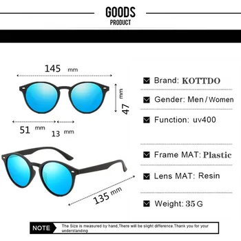 Gafas de sol polarizadas para hombre y Mujer, Gafas de sol Redondas, Clásico, Retro Gafas, Conducción Uv400 Gafas de sol Polarizadas