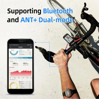 CYCPLUS H1 Monitor de Ritmo Cardíaco Bluetooth Inalámbrica ANT+ Sensor de Frecuencia Cardíaca Brazalete Correa de Mano IPX6 Cinturón para Wahoo Zwift Ciclismo