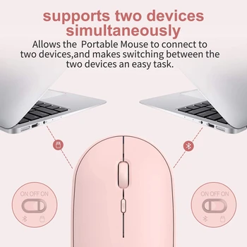 Slim Modo Dual(Bluetooth 4.0 + USB)del Ratón,los 3 DPI, para el ordenador Portátil, iPad, PC