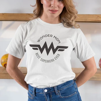 Pregunto Mamá Mejor Superhéroe Mujer Camisetas Algodón De La Carta De Harajuku Mujeres Camiseta Causal Más El Tamaño De La Señora Tops Graphic Tees