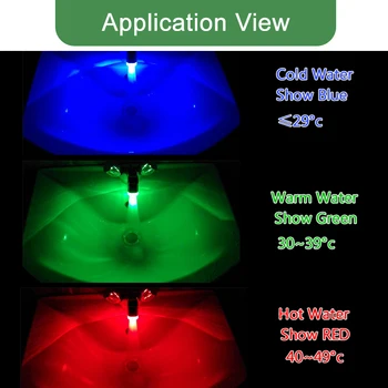 LED Grifo de la Luz del Sensor de Temperatura de colores de Luz LED de Reconocimiento Inteligente de la Temperatura de Color Diferente el Agua del Grifo de la Ducha