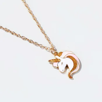 Lindo Unicornio Colgante de Collar Pulsera Anillo De las Mujeres de las Niñas de la Moda del Color del Oro de los Animales Encantos de la Joyería conjunto de Regalos