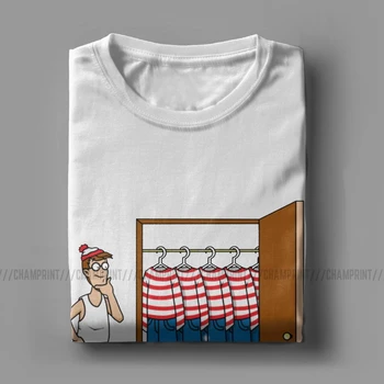 Wally Armario Ou Est Charlie Waldo T-Shirt Hombres Wheres Parodia de los años 90 Cómic Quería Camiseta de Algodón de Manga Corta Camisetas 6XL