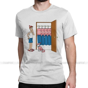 Wally Armario Ou Est Charlie Waldo T-Shirt Hombres Wheres Parodia de los años 90 Cómic Quería Camiseta de Algodón de Manga Corta Camisetas 6XL