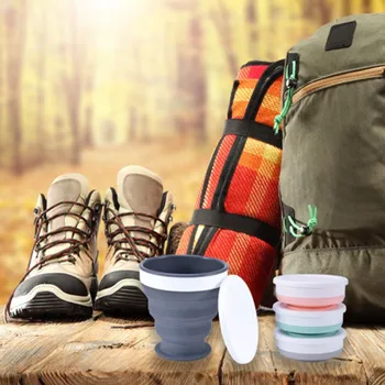 400 ml Portátil de silicona taza de viaje,plegable de silicona taza de café para acampar al aire libre senderismo picnic plegable taza de viaje portátil w