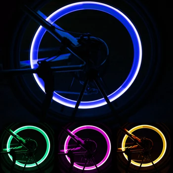 2PCS Rueda en el Coche de Luz LED Motocycle Luz de la Bici del Neumático de la Válvula de la Tapa Decorativa de la Linterna del Neumático de la Válvula de la Tapa de Flash Habló Lámpara de Neón