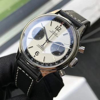 Sugess 1963 segundero de Cronógrafo de Viento Mecánicos para Hombre Reloj de Zafiro Piloto Gaviota Movimiento st1901 38mm Relojes de Aviador para Hombre 2020
