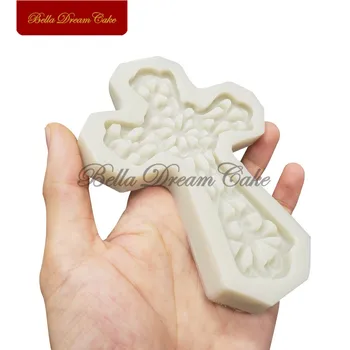 3D Cruz de Silicona Moldes Para la Pascua de Halloween Sugarcraft Pastel de Moldes de Chocolate Fondant Arcilla Molde de la Decoración de la Torta de Herramientas para hornear