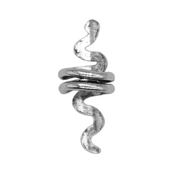 5pcs Serpiente en Espiral de Metal Plateado Cabello Anillos Encantos de Pelo de la Trenza Dreadlock Perlas Clips Puños Anillos de la Joyería Accesorios Cierres