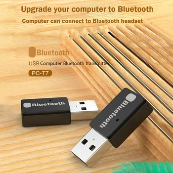 T7 USB Bluetooth compatible con el Adaptador BT 5.0 USB de su Ordenador Inalámbrico Adaptador de 100Mbps Receptor de Audio Portátil de Auriculares BLE Mini Remitente