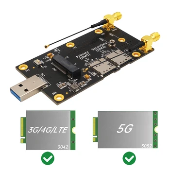 M. 2 a USB 3.0 Adaptador de la Tarjeta Dual de la Tarjeta NANO SIM de la Ranura de la Tarjeta de Expansión de Adaptadores para Portátil de Escritorio WLAN/LTE 3G/4G/5G del Módulo
