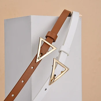JIFANPAUL nuevo estilo triángulo hebilla de cinturón fino de las mujeres decorativo vestido coreano estilo de la moda cinturón a juego simple cinturones de moda