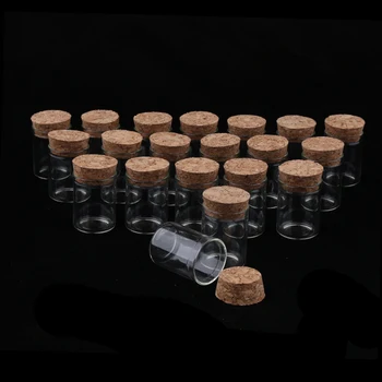 Mini Diminutos Frascos de Vidrio Transparente de Botellas con Tapones de Corcho, 10ml/2,9 cm/1.14 pulgadas de alto para Artes y Manualidades, Proyectos, Decoración