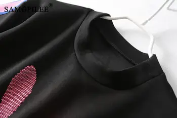 Set de dos piezas Para las Mujeres 2021 Nuevo coreano de Verano de Rayas de las Polainas de los Pantalones Espacio de Algodón Caliente de Perforación de Manga Corta T-shirt Mujer Conjuntos de