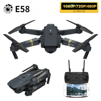 E58 WIFI FPV Con el Gran Angular HD de 1080P drone 4k profesional de la Cámara Alta del Modo Hold Plegable Brazo RC Quadcopter X Pro RTF Dron de juguete