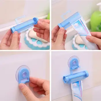 Exprimidor de pasta de dientes Creativo Dispensador de Pasta de dientes del Tubo de la Pared-montado Exprimidor de Pasta de Dientes Con Copa de Succión, Accesorios de Baño