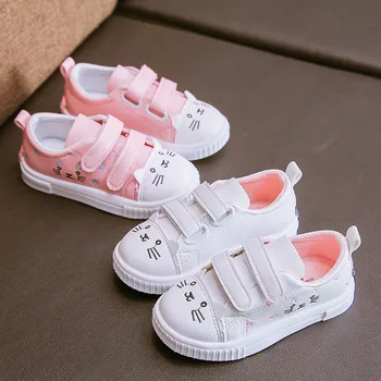 2020 De La Moda De Zapatos De Niños De Las Niñas De Bebé Lindo Gato De Impresión De Los Zapatos De Las Zapatillas De Deporte Zapatillas De Bebé Casual Zapatos Zapatillas