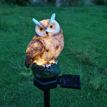 Solar Powered LED Impermeable Luces de Césped Animal Pájaro del Búho de la Forma del Paisaje al aire libre Patio de la Estaca para el Jardín de Estatuas Exterior de la Lámpara de Noche