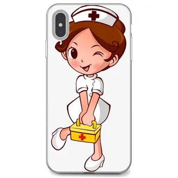 Para Huawei Y6 Y5 2019 Para Xiaomi Redmi Note 4 5 6 7 8 Pro Mi A1 A2 A3 6X 5X 7A lindo de la enfermera de dibujos animados Divertido Teléfono de Silicona Caso