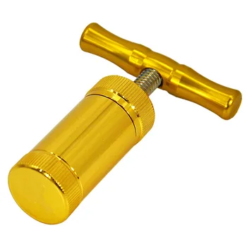 La bomba de Forma de Metal de Oro de Aluminio Polen Prensatelas Compresor de Prensa en forma de T de la Hierba de la Amoladora del Tabaco de la Especia de la Amoladora de la Trituradora de Accesorios