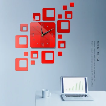 3d Reloj de Pared Diy Reloj de Acrílico del Espejo del Reloj de Diseño Moderno de Vivir en Casa de Habitación de Tres dimensiones Decorativo Reloj de Pared Pegatinas