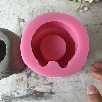 3D Chica Candelabro de Velas Sostenedor de la Pluma de Silicona Molde de la Maceta de Cemento Fabricación de Hormigón de la Maceta de Arcilla Moldes de Silicona