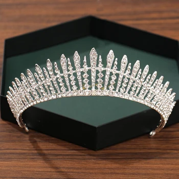 El Color plata de la Corona y la Tiara de Accesorios para el Cabello Para las Mujeres de la Boda Accesorios de la Corona De Novia de Cristal de diamante de imitación Diadema, Tiara