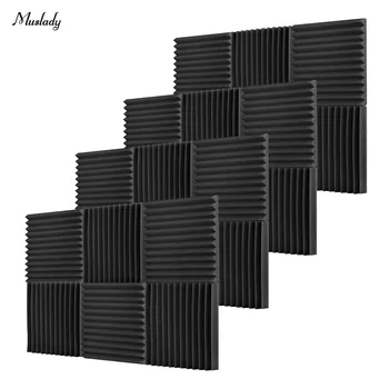 Muslady 24pcs/pack Estudio Acústico de las Espumas de Aislamiento acústico de Espuma de Absorción de Sonido Paneles Insonorizadas Esponja de Espuma Acústica