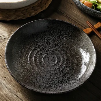 Japonés plato hondo restaurante ronda placa de cerámica de la casa de 10 pulgadas ensalada plato de cocina creativa de la vajilla plato de sopa