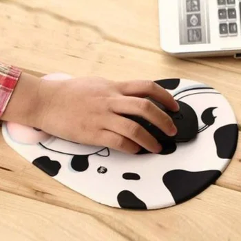 Equipo inalámbrico de Ratón Fresco Forma de Coche Ratones 1600DPI Óptico Portátil para Juegos de la Vaca Estilo, Negro, Blanco Muñeca Resto de Soporte de Mouse Pad