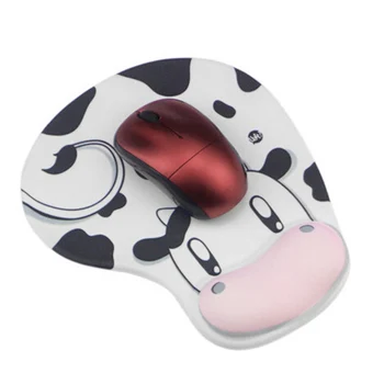Equipo inalámbrico de Ratón Fresco Forma de Coche Ratones 1600DPI Óptico Portátil para Juegos de la Vaca Estilo, Negro, Blanco Muñeca Resto de Soporte de Mouse Pad