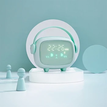 LED Digital Angel Reloj de Alarma Luz de la Noche Electrónica en Casa de la Mesilla de Dormitorio Infantil Reloj de Alarma Inteligente de la Voz de despertador Reloj de Escritorio