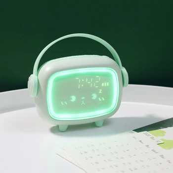 LED Digital Angel Reloj de Alarma Luz de la Noche Electrónica en Casa de la Mesilla de Dormitorio Infantil Reloj de Alarma Inteligente de la Voz de despertador Reloj de Escritorio