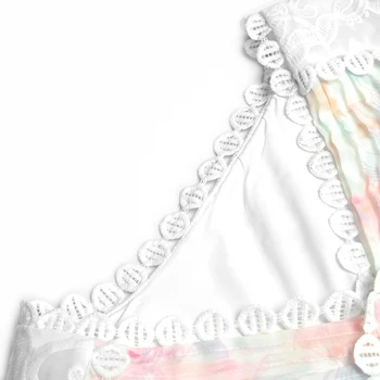 El Diseñador De Las Mujeres Establece Un Nuevo V-Cuello De Arco Tops Impresos Y Bordados De La Borla Mosaico Irregular De La Falda De Fiesta De Moda Traje De Dos Piezas