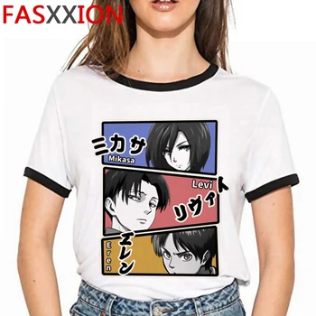 Caliente Anime Japonés Ataque en Titán Camiseta de los Hombres Shingeki No Kyojin Graphic Tees Divertido Eren Harajuku Unisex Camiseta Mujer