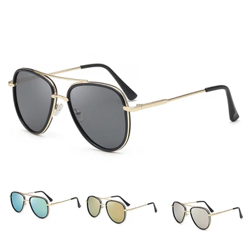 El Diseño de la marca Piloto de Gafas de sol Para las Mujeres de los Hombres de la Moda Retro Unisex de Metal UV400 Gafas de Sol de Tonos de Lentes de Gafas de Espejo 2021