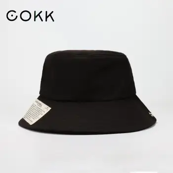 COKK Sombrero de Cubo de Hombres Gorra de Hip Hop de la Moda Pescador Sombrero Negro Blanco Tamaño Grande de Ala Ancha Sombreros de Sol Para las Mujeres los Hombres Chapeu Gorro 2020