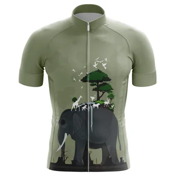 HIRBGOD 2021 Nuevas del reino unido a los Hombres de la Camiseta de Ciclismo de Elefante de Impresión Transpirable de Manga Corta de Jersey Bicicleta de secado Rápido de Montar la parte Superior,TYZ499-01