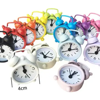 Mini Reloj de Alarma Electrónica Número Redondo de Doble Campana Adapdesk Reloj de Escritorio de la Casa de Mesa Retro de Cuarzo Decoración Portátil Digita D0A2