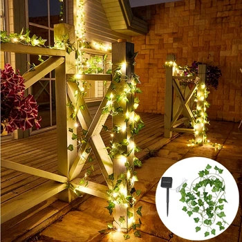 50/LED al aire libre Solar de la Lámpara de la Cadena de Luces de 50/100 Led de la Hoja de Hadas Garland Fiesta de Navidad Impermeable de las Luces Solares para la Decoración del Jardín