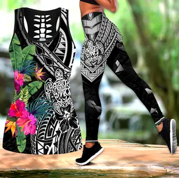 Pohnpei Increíble de la Polinesia Tortuga Hibiscus 3D de Todo Impreso Legging & Tank top Sexy Elástico Mujer Flaca Polainas DDK33