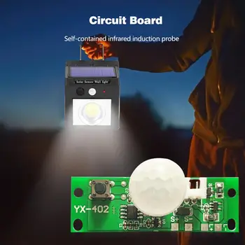 3.7 V de Fibra de Vidrio Solar de la Lámpara de Pared Placa de Circuitos del Controlador Humanos de Infrarrojos Sensor de Inducción Módulo de Potencia del Panel Solar Voltaje