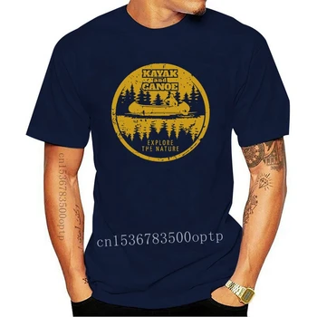 2020 de Verano de la camiseta de KAYAK Y CANOA a EXPLORAR la NATURALEZA del BOSQUE Mens T-Shirt Negro Custom T-shirt